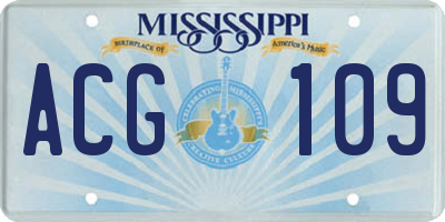 MS license plate ACG109