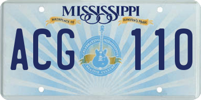 MS license plate ACG110