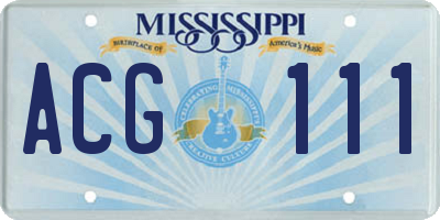 MS license plate ACG111