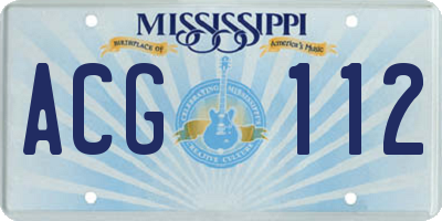 MS license plate ACG112