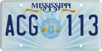 MS license plate ACG113