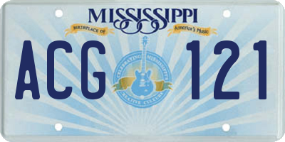 MS license plate ACG121