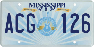 MS license plate ACG126