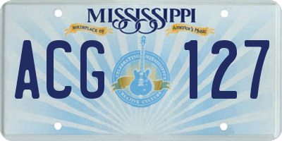 MS license plate ACG127