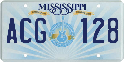 MS license plate ACG128