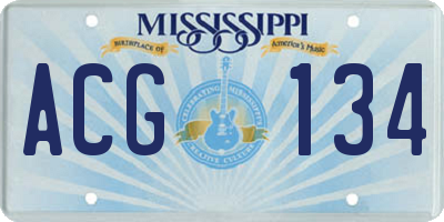 MS license plate ACG134