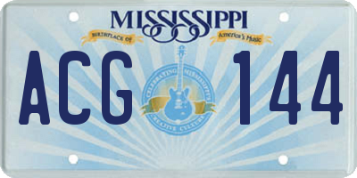 MS license plate ACG144