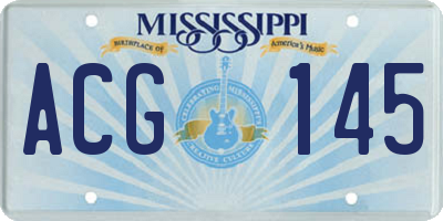 MS license plate ACG145