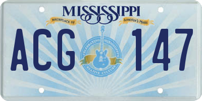 MS license plate ACG147