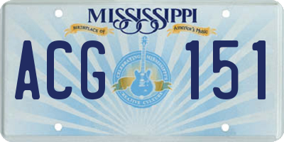 MS license plate ACG151