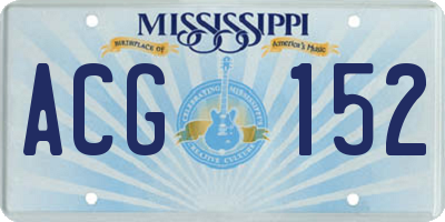 MS license plate ACG152