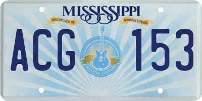 MS license plate ACG153