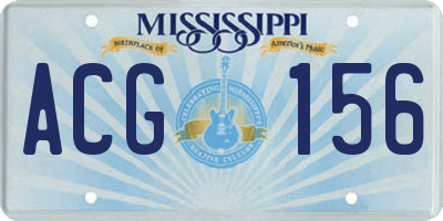 MS license plate ACG156