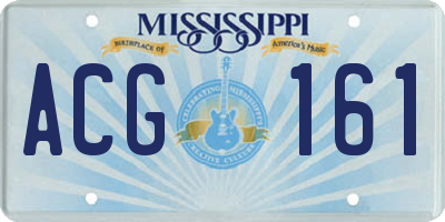 MS license plate ACG161