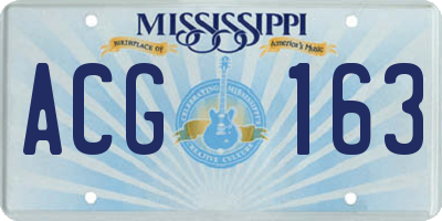MS license plate ACG163