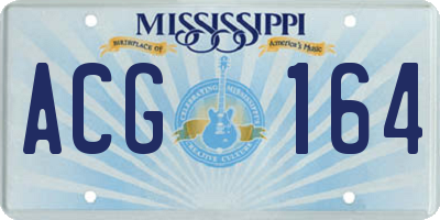 MS license plate ACG164