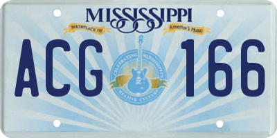 MS license plate ACG166