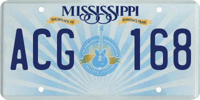 MS license plate ACG168
