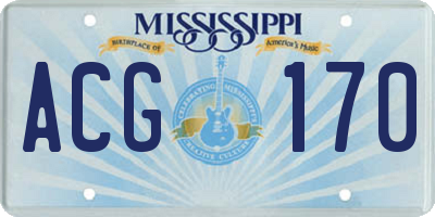 MS license plate ACG170