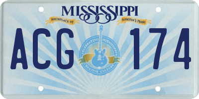 MS license plate ACG174