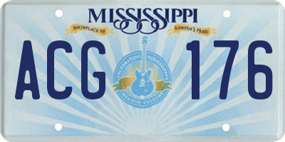 MS license plate ACG176