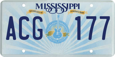 MS license plate ACG177