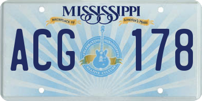 MS license plate ACG178