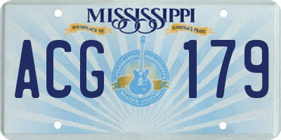 MS license plate ACG179