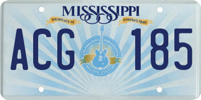 MS license plate ACG185