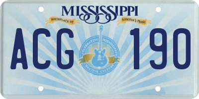 MS license plate ACG190