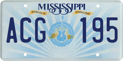 MS license plate ACG195