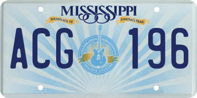 MS license plate ACG196