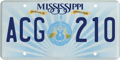 MS license plate ACG210