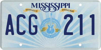 MS license plate ACG211