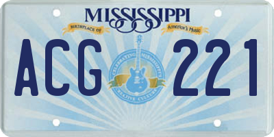 MS license plate ACG221