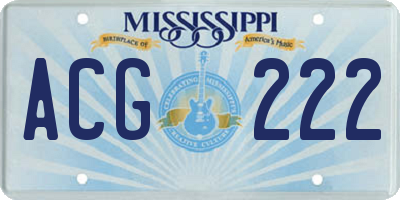MS license plate ACG222