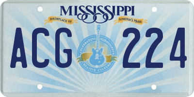 MS license plate ACG224