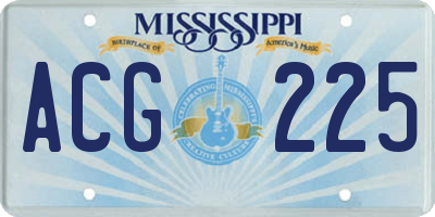 MS license plate ACG225