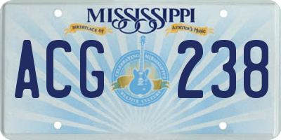MS license plate ACG238