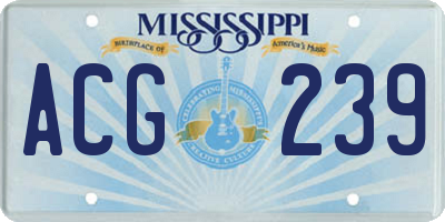 MS license plate ACG239