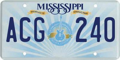 MS license plate ACG240