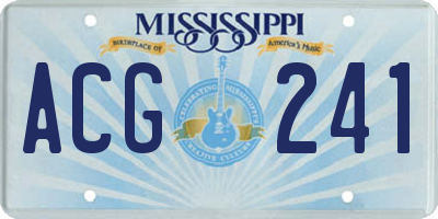 MS license plate ACG241