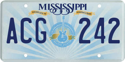 MS license plate ACG242