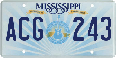 MS license plate ACG243