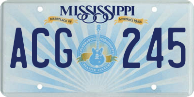 MS license plate ACG245