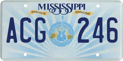 MS license plate ACG246