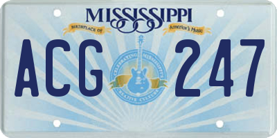 MS license plate ACG247