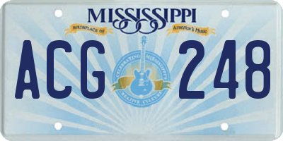 MS license plate ACG248