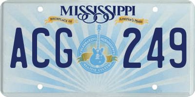 MS license plate ACG249
