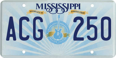 MS license plate ACG250